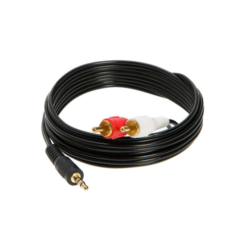 3.5mm Male Audio to 2 RCA Stereo Cable, Available in 6ft, 10ft, 12ft, 15ft, 25FT (12FT)
