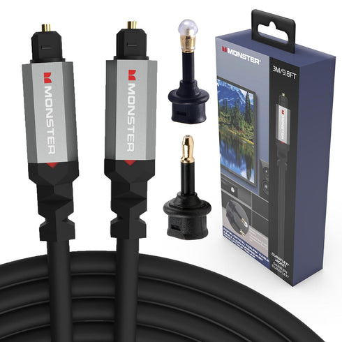 Monster Gen2 Essentials Digital Optical Toslink Cable, Sound Bar Optical Audio Cable