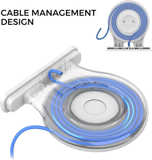 AHASTYLE iHomePod Mini Wall Mount Holder, ABS Stand with Built-in Cord Management (White-2pcs)