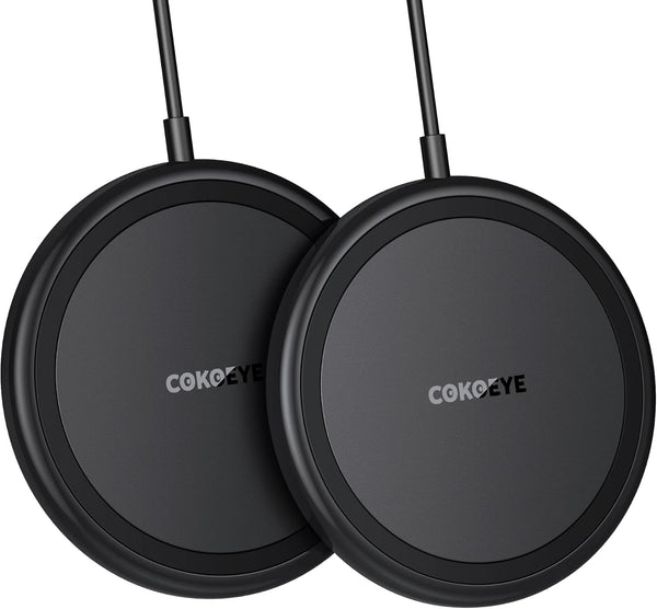 Wireless Charger, 15W Max Fast Wireless Charging Pad 2-Pack, Compatible with iPhone 15/15 Pro/15 Plus/15 Pro Max/14/14