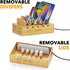 SpaceAid Bamboo Charging Station for Multiple Devices, Cell Phone Docking Stations for Multi Laptop, Tablets and iPads