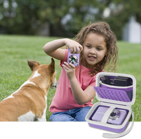 Boobowl Digital Camera Case for Yifecial, EROOLU, Kodak Pixpro, Canon PowerShot, and Sony Kids Cameras (Purple)