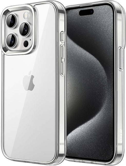 JETech iPhone 15 Pro Max Case (Clear) - Non-Yellowing Shockproof Bumper Cover with Anti-Scratch Clear Back