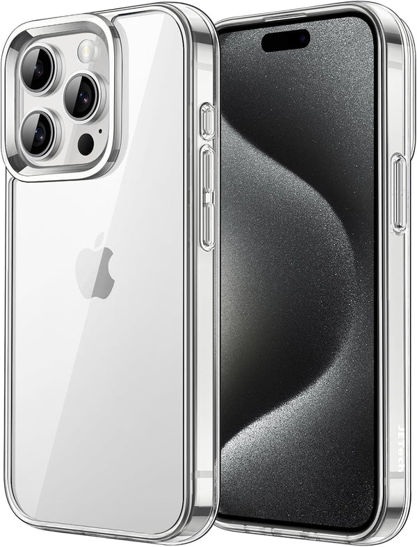 JETech iPhone 15 Pro Max Case (Clear) - Non-Yellowing Shockproof Bumper Cover with Anti-Scratch Clear Back