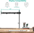 WALI (001ARM), Single Monitor Arm, Fully Adjustable Pole Mount Bracket for Monitor Mounting System Black