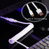 USB C Coiled Cable, Double-Sleeved Mechanical Coiled USB C Cable with Detachable Metal Aviator, USB-C to USB-A (White)