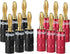 Banana Plugs with Dual Set Screws, Black and Red Aluminum Shell, 6 Pairs