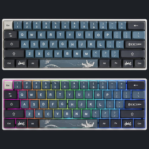 surmen PBT XDA Keycaps Dye-Sublimation 60% Custom Keycaps for Cherry MX Switches Mechanical Keyboard (Apollo)
