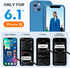 Miracase Shockproof Liquid Silicone Rubber Phone Case Cover for iPhone 13 6.1 inch, with Tempered Glass Screen