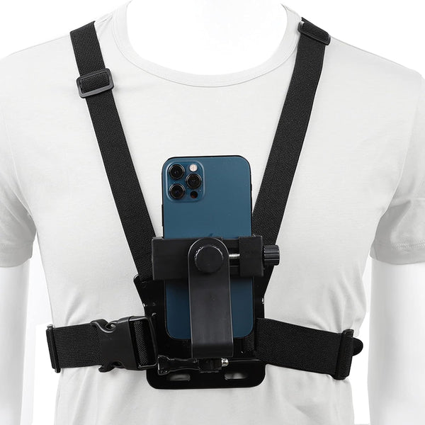 PellKing Mobile Phone Chest Mount Harness Strap Holder for Samsung iPhone Plus, Action Camera POV