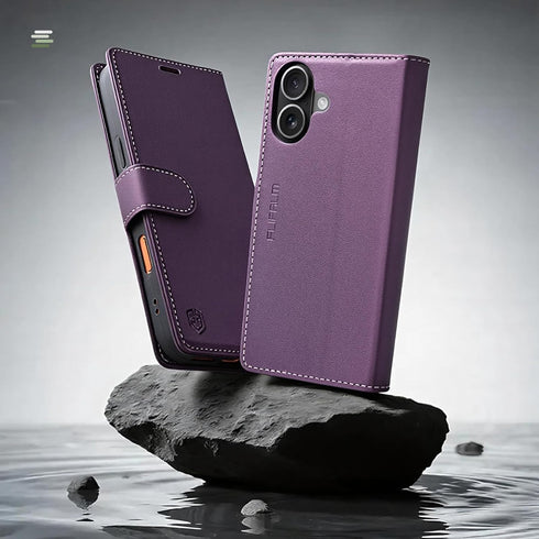 FLIPALM 17 17 17-6.3'') Wallet Case for iPhone with Credit Card Holder,PU Leather Folio Flip Kickstand Protective