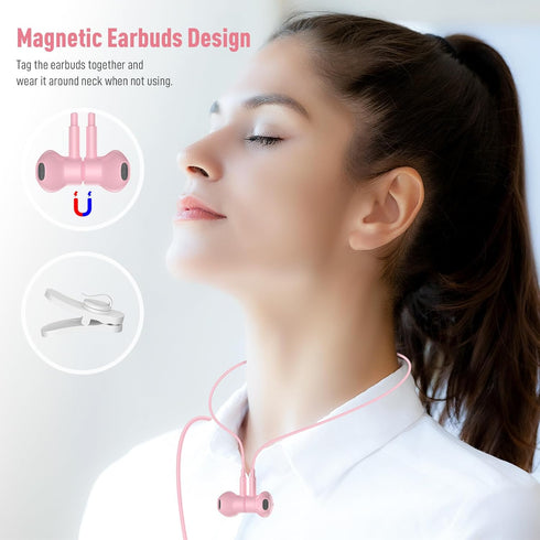 Wired USB Headphone for PC Laptop, 7.5ft Magnetic Earbuds with Microphone Control, Lightweight Noise Isolate