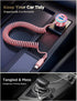 60W USB C Car Charger, Fast Charge PD&QC3.0 with 30W Type C 5ft Coiled Cable for iPhone 15 Pro Max, Samsung S24