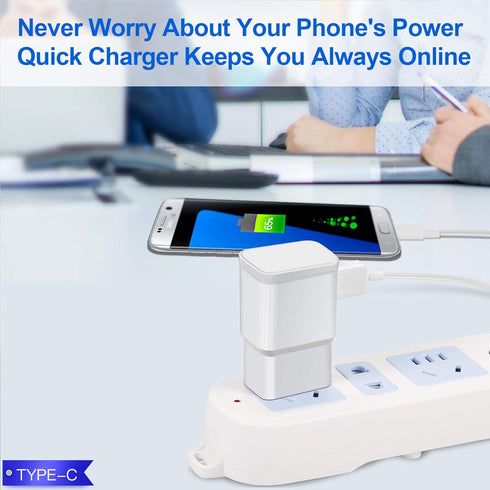 Adaptive Fast Charger Kit with USB Type C Cable?5 ft?, Fast Charging Wall Charger Block for Samsung Galaxy S21/S21