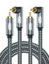 EMK 90 Degree RCA Cable, Male to Male Subwoofer Cable with Gold Plated Connectors, Pack of 2 (6 Feet)