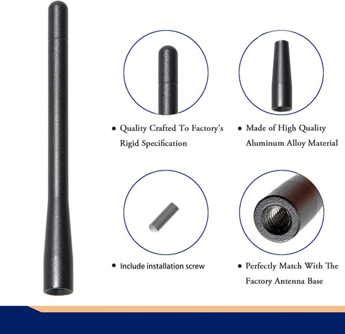 Anina 4.7" 2006-2022 Car Radio Antenna Mast Compatible with GMC Sierra Chevy Silverado Cobalt Aluminum Alloy Car