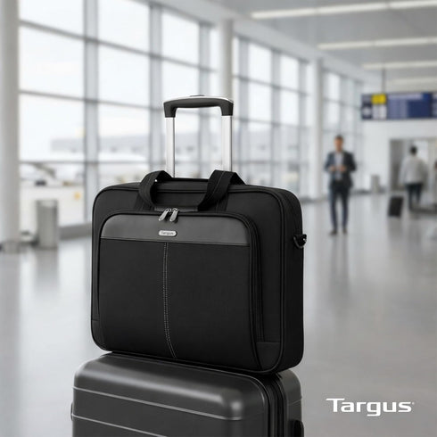 Targus Ergonomic Slim Briefcase - Spacious Laptop Messenger Bag with Foam Padding