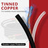 Speaker Cable Wire 25 Ft with Gold-Plated Banana Tip Plugs - 16 AWG Gauge Tinned Copper for HiFi Surround Sound - Black