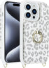 iPhone 15 Pro Max Case with Card Holder for Women, Phone Case with Strap, Crossbody Lanyard, Ring Stand, Cute Wallet