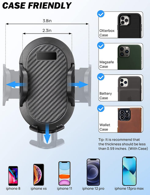 JOYTUTUS Cup Holder Phone Mount for Car, Large Adapter with 360 Degree Rotation, Compatible with iPhone & Samsung