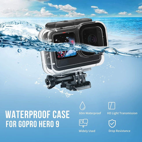 SHOOT 60M/196FT Waterproof Case Kit for Gopro Hero 12/11/10/9 Black,Diving Protective Housing Shell with Screen Protector Set and 12pcs Anti-Fog Insert for Gopro Hero 12/11/10/9 Black