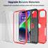 iPhone 13 & 14 Case, 10 Ft Military Shockproof, Non-Slip, with 2 Tempered Glass Protectors, 6.1" (Red/Black)