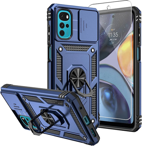 SKMY SMKY for Moto G Play 2024 Case,with Screen Protectors and Camera Cover,[Military