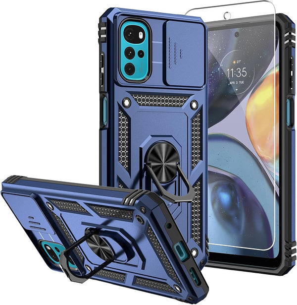 SKMY SMKY for Moto G Play 2024 Case,with Screen Protectors and Camera Cover,[Military