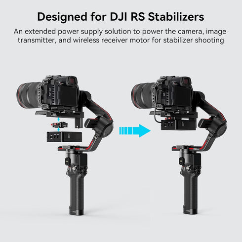 SmallRig Mini V Mount Battery Plate for DJI RS 3 / RS 3 Pro/RS 2 / RSC 2 Gimbals, V-Lock & Cold Shoe