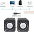 MANHATTAN USB Powered Stereo Speaker System - Small Size - with Volume Control & 3.5 mm Audio Plug to Connect to Laptop, Notebook, Desktop, Computer - 3 Yr Mfg Warranty - Black Silver, 166898