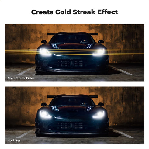 K&F Concept 67mm Gold Streak Effect Lens Filter, Anamorphic Optical Glass Light Flare for Camera Lens