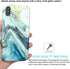 JIAXIUFEN Compatible iPhone X iPhone Xs Case, Gold Sparkle Glitter Blue Marble Slim Shockproof Cover
