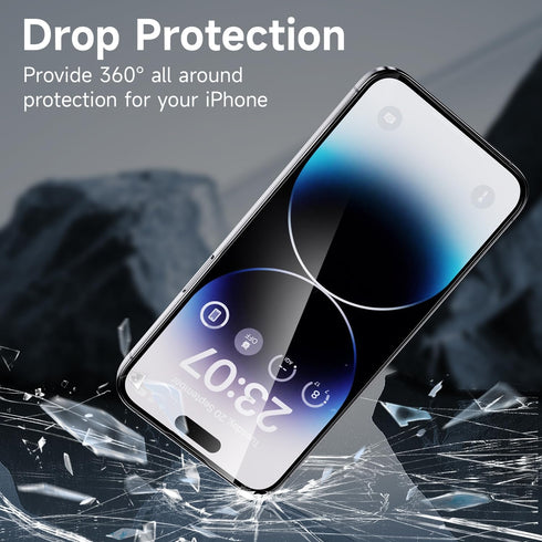 6 in 1 Screen Protector for iPhone 15 Pro Max, 2 Pack Back Protector, Camera Lens Protector, 9H Hardness