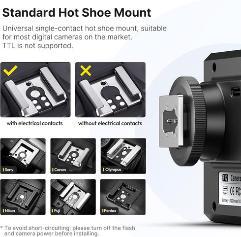 ULANZI F12 GN12/CCT 5600K ZV-1F Mini Flash, Camera Speedlite Flash for Canon Fuji Sony Nikon Panasonic Olympus Pentax