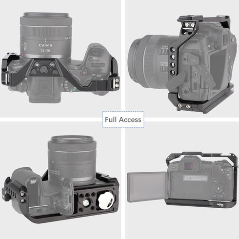 LEFTFOTO Camera Cage for Canon R8 - Protection Frame Rig with Arca Base, Cold Shoe, Strap Slot, for Vlog Shooting