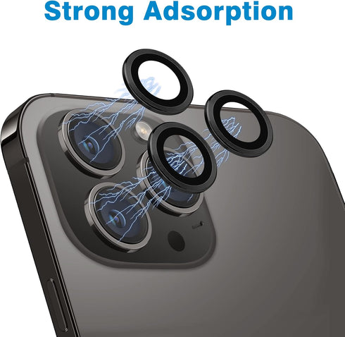 iPhone 12 Pro Max Camera Lens Protector - 9H Tempered Glass, Shockproof Cover, Anti-Scratch - 3 Pcs Graphite, 6.7 inch.