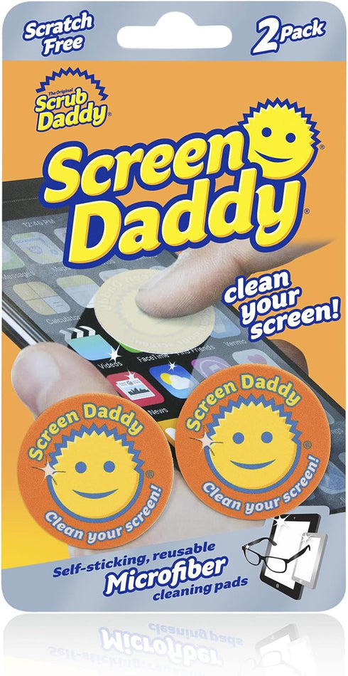 Scrub Daddy Screen Cleaning Microfiber Cloth Pads, 2ct - Cleaning Pads for Phone, Computer Screen, Eye Glasses, Lenses