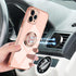 Omorro Pink iPhone 11 Pro Case - Built-in Rotation Ring Kickstand Cover with Luxury Shiny Plating Rose Gold Edge