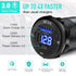12V USB Outlet 78W 3 Port USB C 12V Outlet Dual PD 30W & 18W USB A Port Fast Charger with Switch & Voltmeter Aluminum Body Waterproof USB Car Charger Socket for Car Boat Marine RV Truck