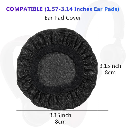 Headphone Ear Pads Covers, PChero 2 Pairs Washable Strechable Headset Earpads Protectors Sweat Cover for Gym Training Aviation Gaming On Ear Headphones, Fit 1.57" - 3.14" Ear Pads