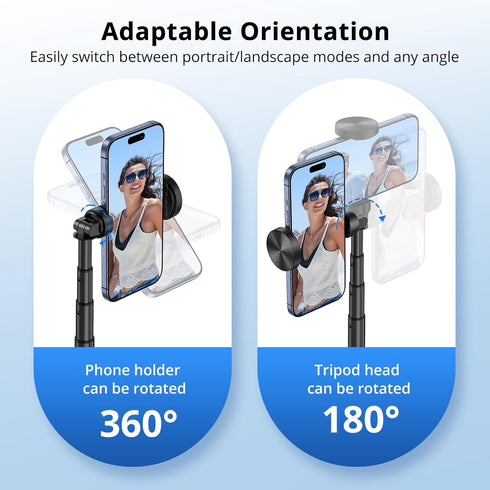 SYNCWIRE 55" Selfie Stick Tripod, Extendable Aluminum Phone Tripod with Bluetooth Remote, Compatible with Smartphones