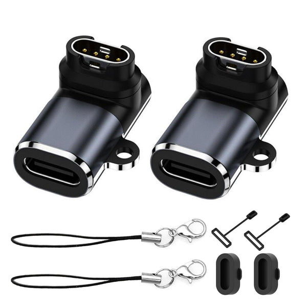 Type C Adapter for Garmin Watch Charger Connector, 2 Pack USB Type C Female to Garmin Watch Charger