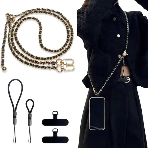 BFSD·DM Phone Crossbody Strap, 2× Pads, 1× Leather Phone Strap, 1× Phone Wrist Strap, 1× Adjustable Finger Strap,