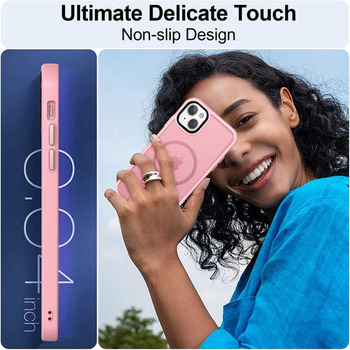 MOCCA iPhone 13 Case - Slim Shockproof, Translucent Matte Back, MagSafe Compatible, with Screen & Camera Lens