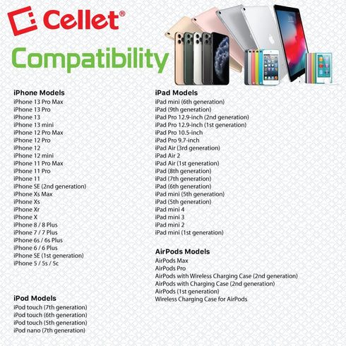 Cellet Retractable Lightning Charger Cable for iPhone 14 Pro Max, Compatible with Apple Devices, MFI Certified