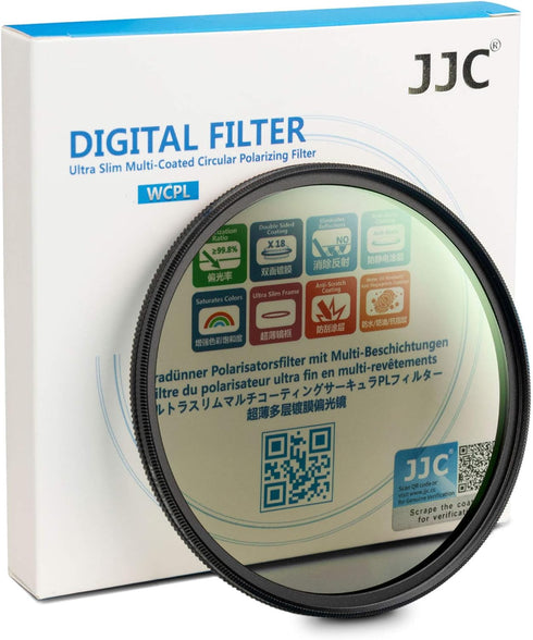 JJC Professional 46mm Circular Polarizer HD 18-Layer CPL Filter for Nikon Z50 Z30 Z fc Zfc & Panasonic G7