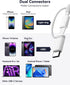 SD Card Reader for iPhone iPad - Dual Connector (Lightning & USB-C) Micro SD Memory Card Adapter