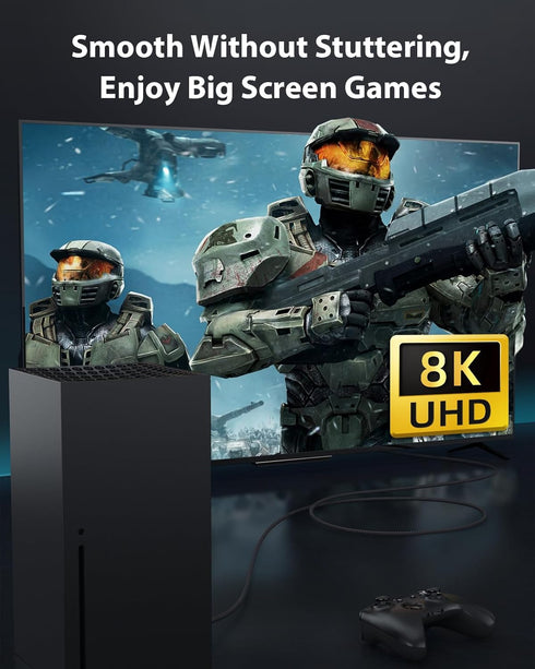 8K 5FT, 48Gbps 2.1a 4K@120Hz 8K@60Hz, PS5, 4K, Dolby Stouchi HDMI Cable for Soundbar Ultra High Speed HDMI Cord