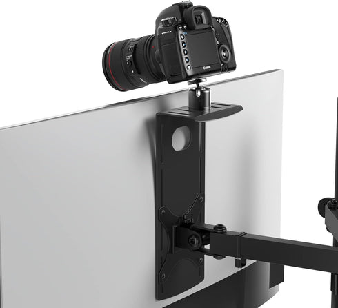 HumanCentric DSLR Monitor Mount, Camera Shelf for Desk, Light Webcam and Microphone Shelf for Monitor Arm