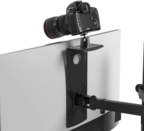HumanCentric DSLR Monitor Mount, Camera Shelf for Desk, Light Webcam and Microphone Shelf for Monitor Arm